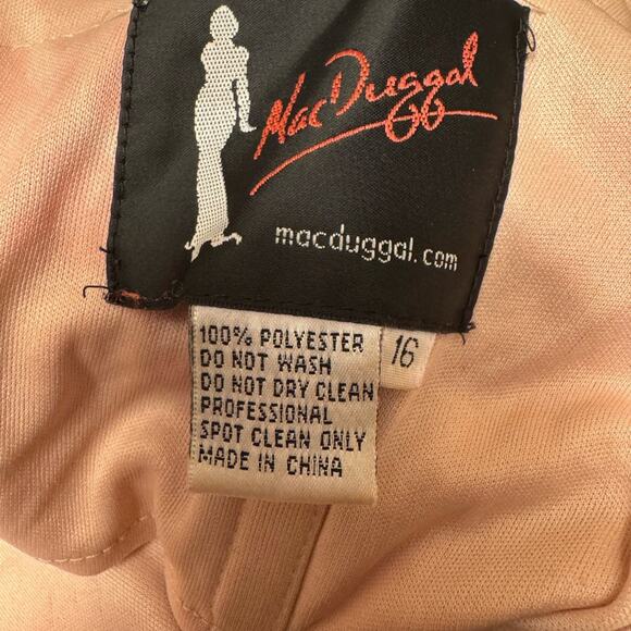 Mac Duggal Red and Gold Strapless Prom Dress - Picture 4 of 16